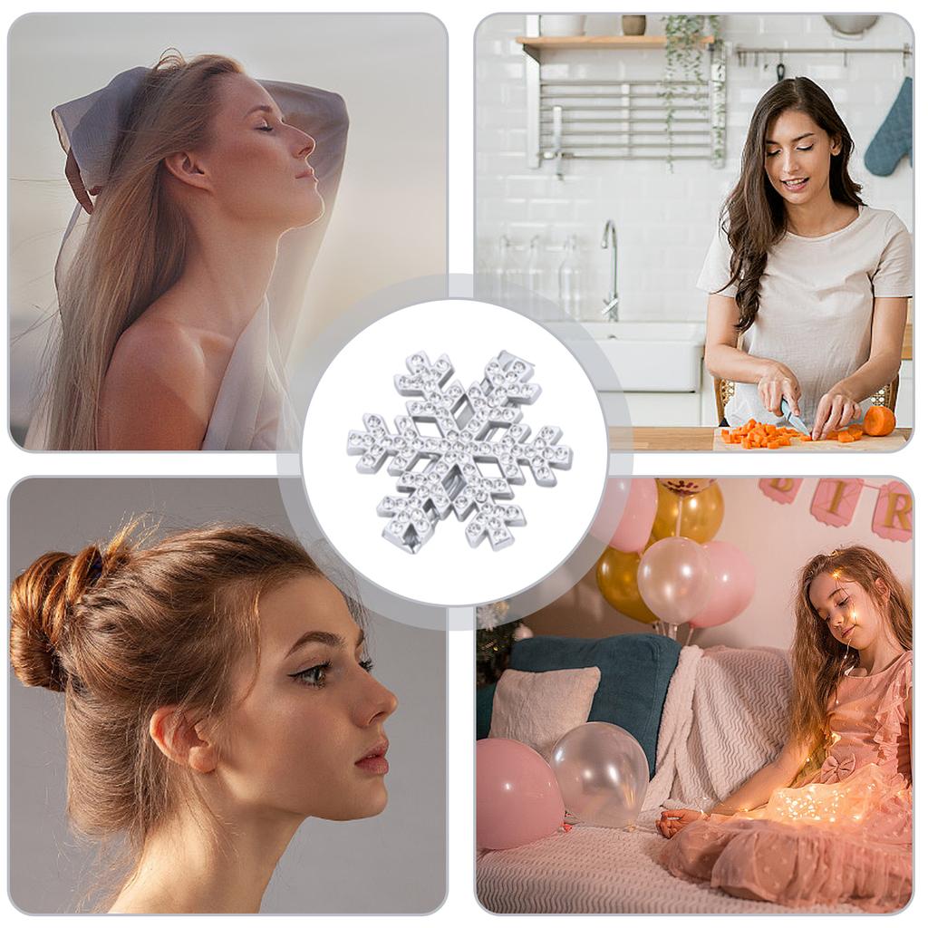 Zarte Haarnadel mit schillernder Schneeflocke, auffällige Haarspange für Fashionistas, modische Haarnadel für Frauen und Mädchen