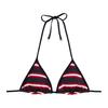 Womens/Ladies Striped Triangle Cups Bikini Top