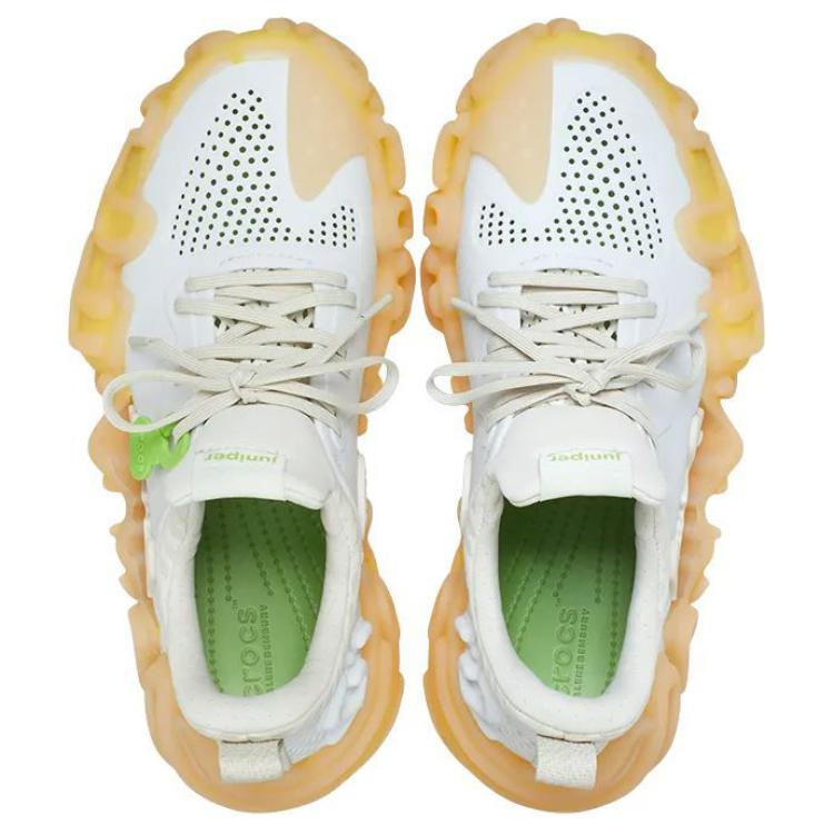 Crocs Breathable Lightweight Low-Top Casual Shoes Unisex Shoes White Yellow 208694-0HX