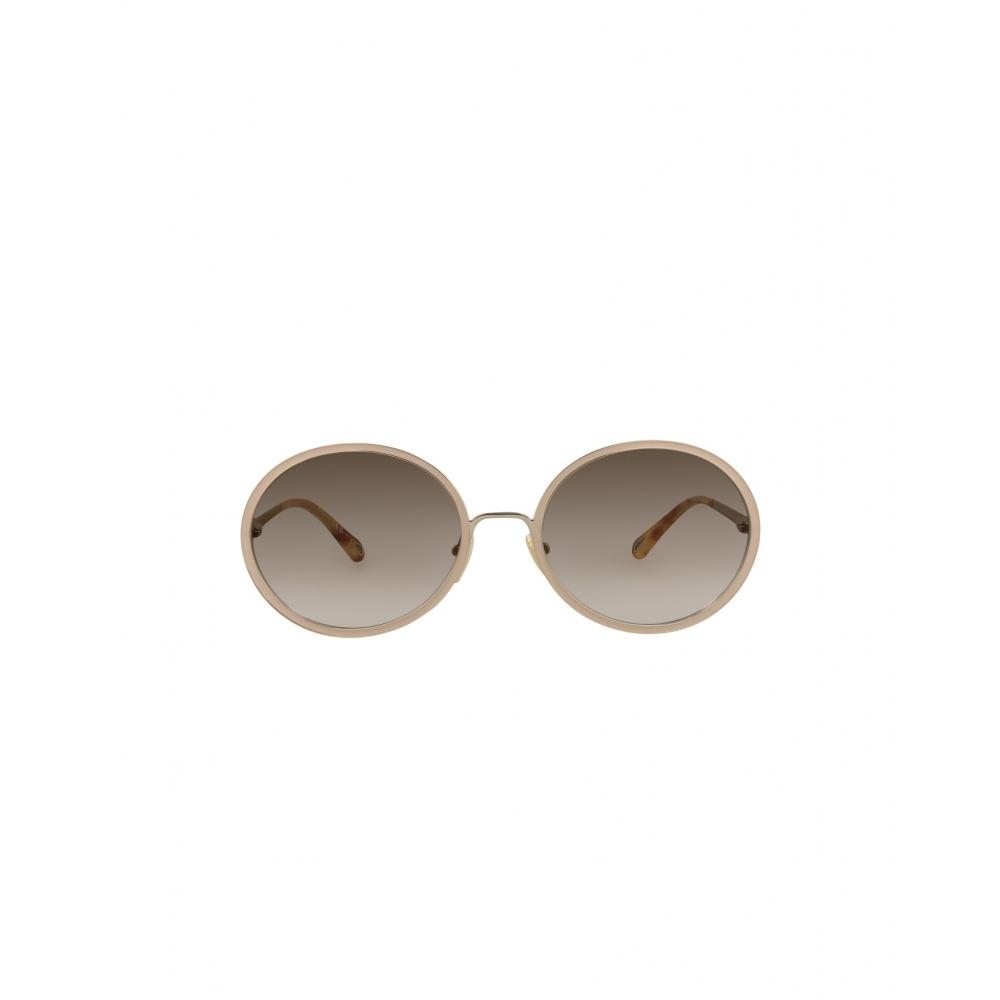 

Chlo Round Frame Metal Sunglasses Gold Gold Brown One Size