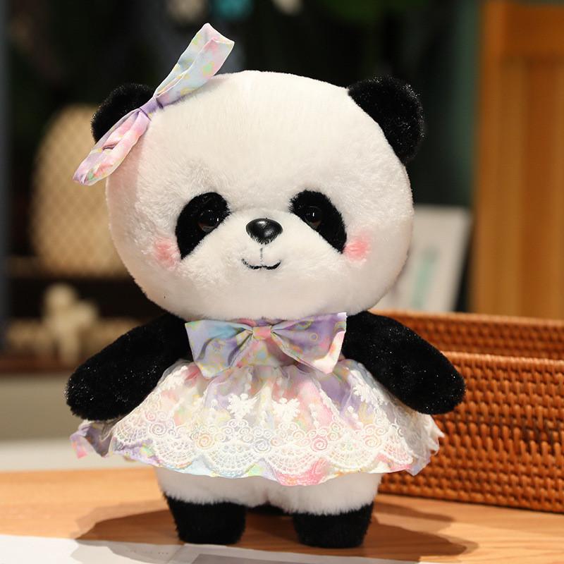 Sweet Cute Lolita Dress Panda Plush Toys Cartoon Girls Birthday Gifts Dolls