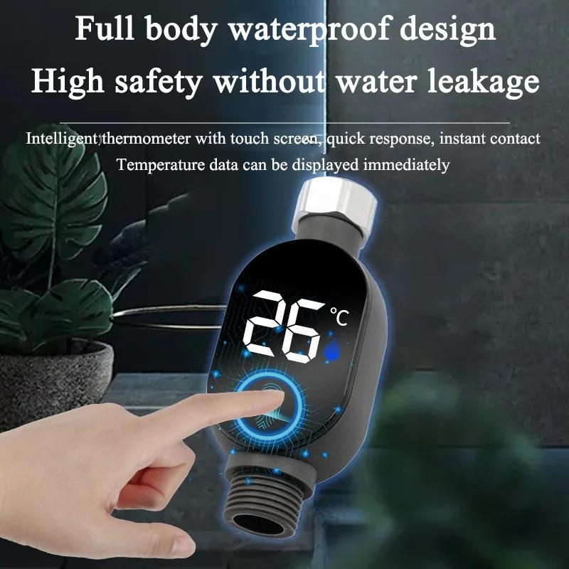 Termômetro de Água para Torneira Tela Sensível ao Toque Monitor de Temperatura da Água da Banheira Visor LED Medidor de Temperatura para Chuveiro Banho Cuidados com o Bebê