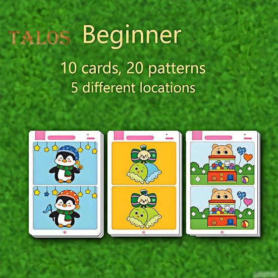 Früherziehungskarte Lebendige Farbe Lebhafte Muster Wiederverwendbar Konzentrationsverbesserung Kinder Interaktives Spielkarte