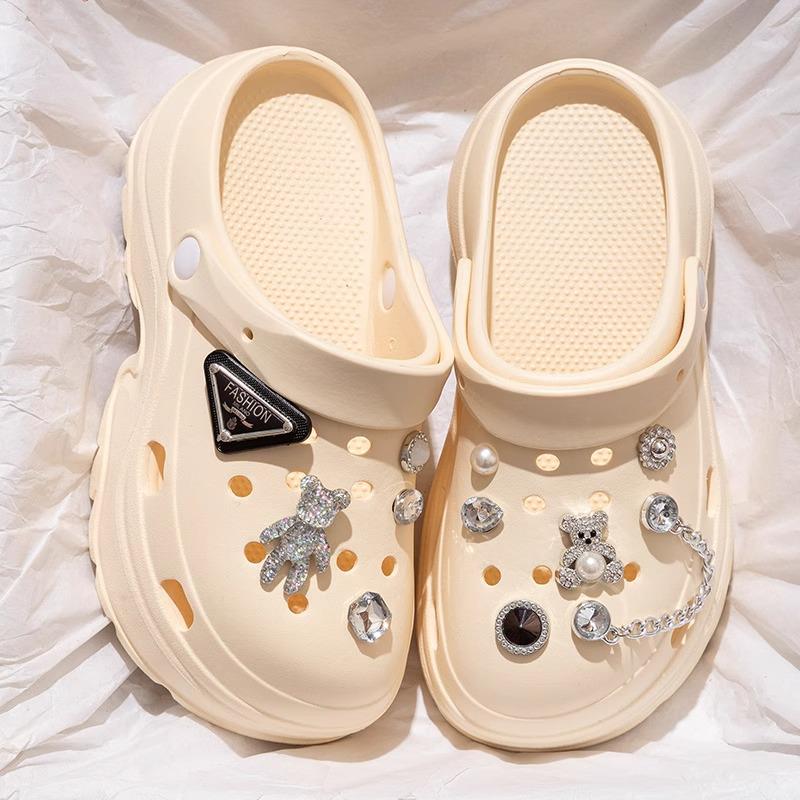 Niedliche Damen-Strandsandalen mit geschlossener Zehe, Absatz, rutschfester Sohle und dicker Sohle