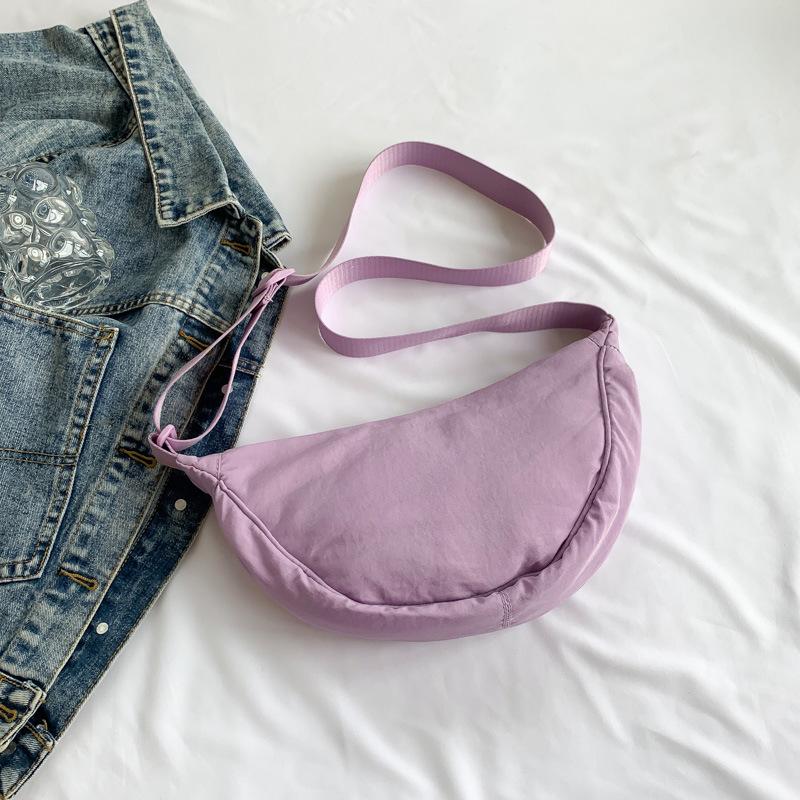 Korean Style Pleated Dumpling Bag: Lightweight Solid Color Shoulder & Crossbody Bag