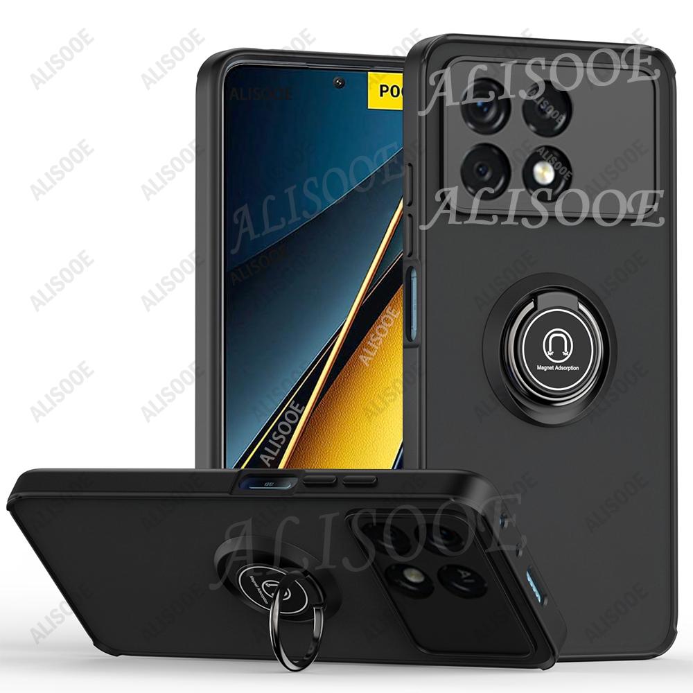 Kickstand Funda for POCO X7 Pro F7 F6 F5 X6 Pro Case Armor Ring Holder Protective Cover for Xiaomi Redmi K70 Shockproof Case