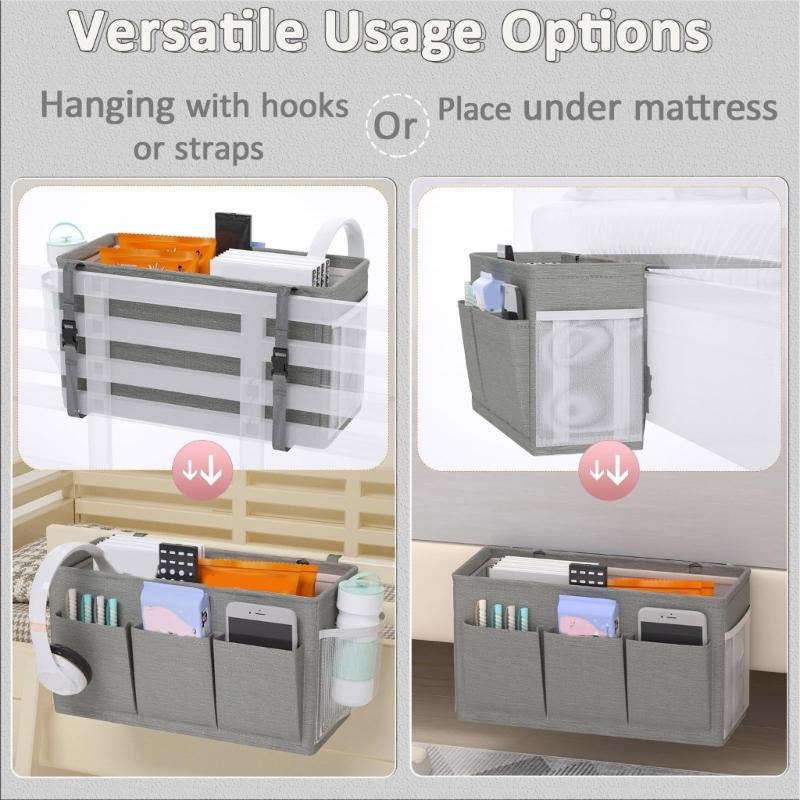Bedside Hanging Organizers Bag for Small Items Storage Sturdy Waterproof Fabric Without Tool Installation