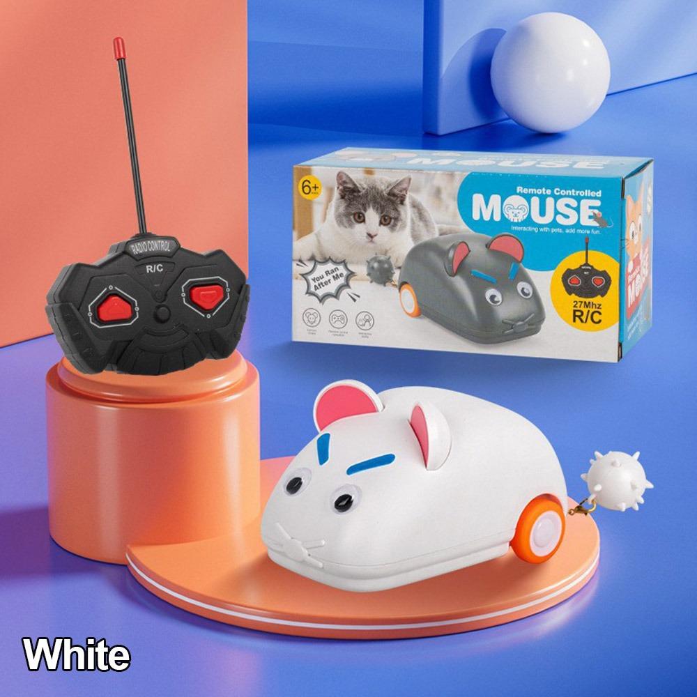 

Wireless Remote Pet Simulation Toy Pet Play Simulated Mouse Racer Toy Cat Entertainment Mouse Remote Control Racer белый