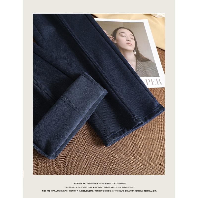 DIMANAF 2025 Autumn Winter Plus Size Women Pants Jeans Denim Blue Lady Long Pants Oversized Loose Casual Bottoms Thick