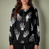 Women's Casual Long Sleeve Single Breasted Halloween Print Costume Cardigan