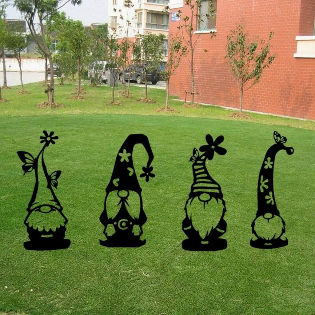 4 Pcs Garden Decor Gnome Yard Stakes Creative for Lawn and Outdoor Spaces Charming Gnomes Decorations for Yard Art and Garden Decoration