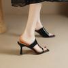 New Summer Stiletto Sandals for Women Fashion Square Toe Hollowed-out Line with Anti-slip Wear-resistant High Heels