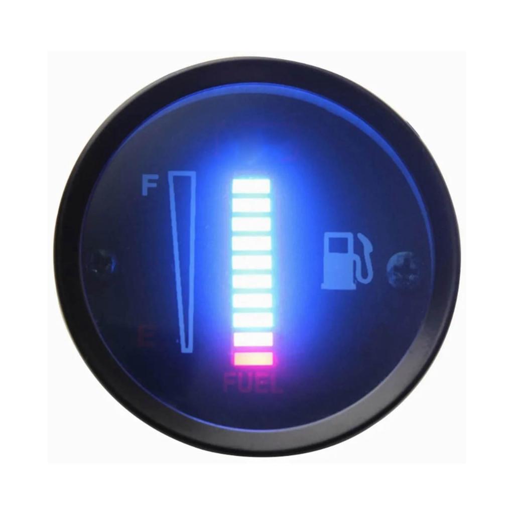 Motocyklowy wskaźnik poziomu paliwa Niezawodna precyzja Średnica obudowy 52 mm Zbiornik paliwa Miernik poziomu paliwa (Niebieskie światło)