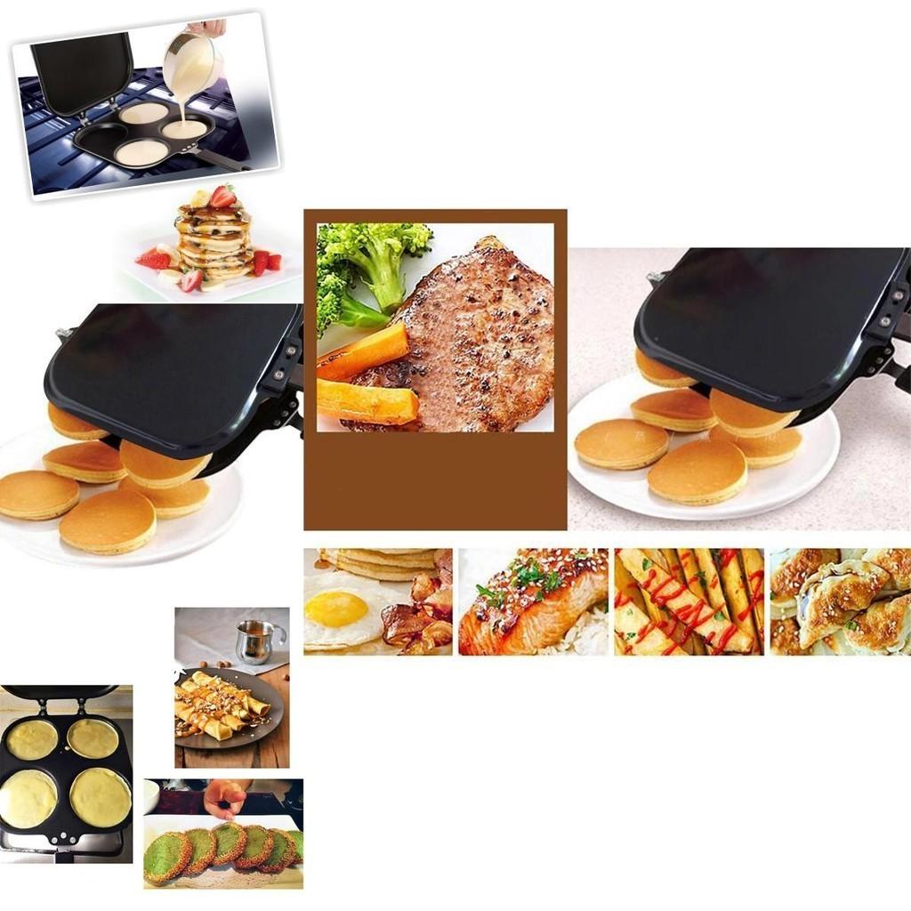 Vierloch-Pfannkuchenmaker Antihaftpfanne - Langlebige Küchenwerkzeuge für die einfache Frühstückszubereitung