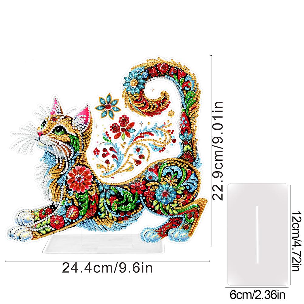 Acrylic Special Shaped Animal Desktop Diamond Art Kits 5D DIY Diamond Art Tabletop Decorations for Home Office Desktop Decor