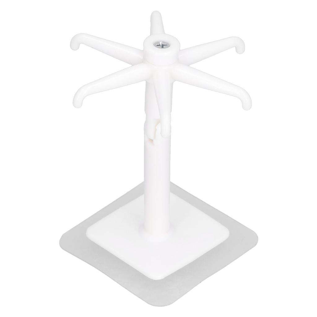 No Punch Unique Shape Hook Rotatable Storage Holder Wall Hanger for Home Bathroom(White )