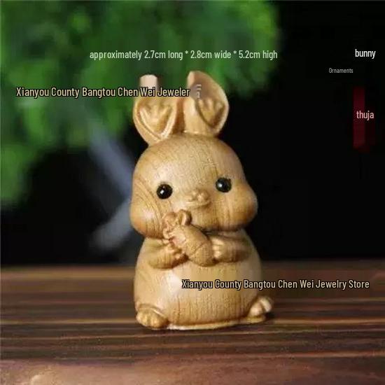 Cartoon Twelve Zodiac Animal Hand-Carved Solid Wood Pendant