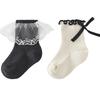 TONGTAI Mädchen Kniehohe Spitze Schleife Socken
