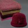 Thickened Woolen Fisherman Hat for Middle-Aged & Elderly Women - Warm, Velvet-Lined, Knitted Hat for Autumn & Winter