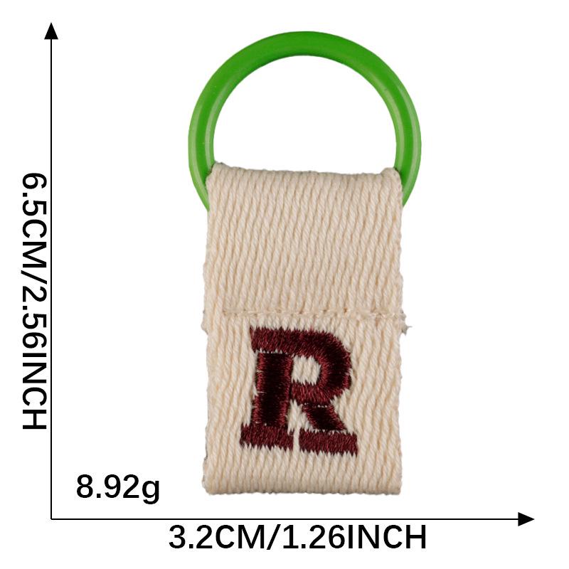 Korean-Inspired Couple Name Tag Backpack Keychain with 26 Letters Embroidered Ribbon