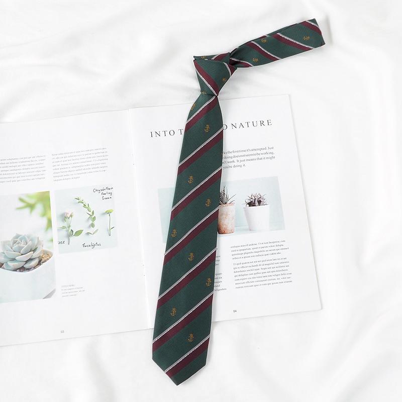 Lemon Sea Salt Plaid School Uniform Tie - Handmade Japanese Academy Style for Men & Women