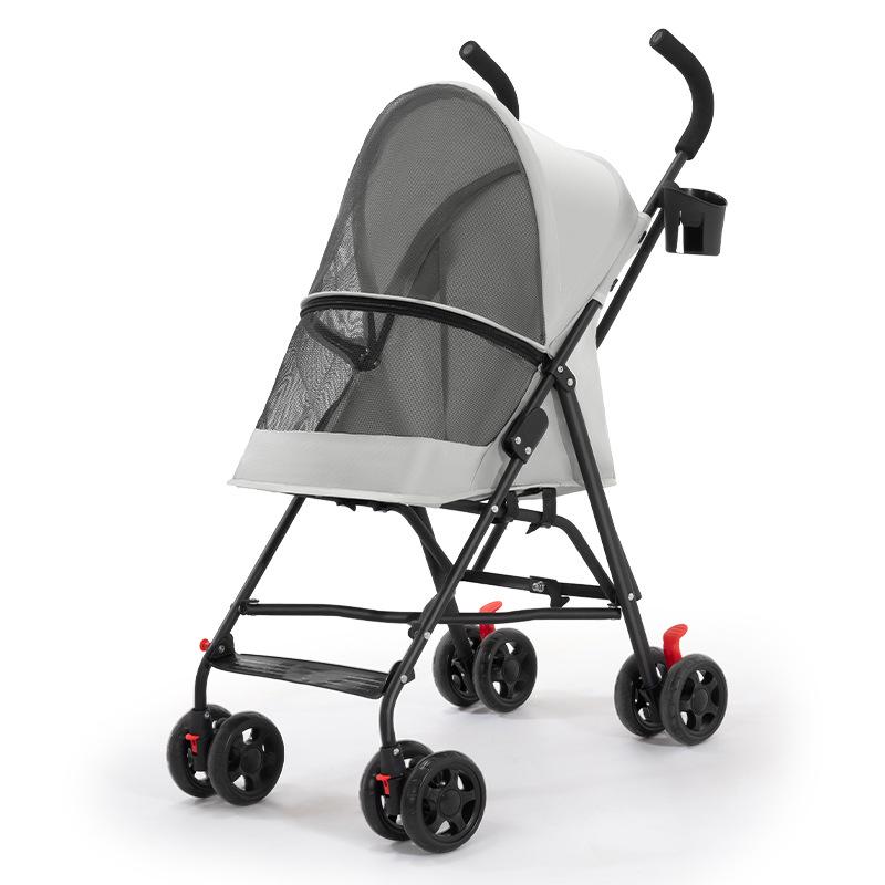 Leichter faltbarer Haustierkinderwagen für kleine Hunde und Katzen, mit Sonnenschirm und Funktion für Spaziergänge im Freien