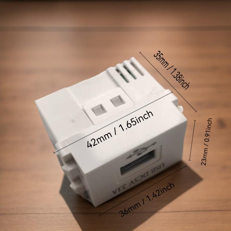 1 stk. 220V Stikkontakt 5V2.1A Mobiltelefon Opladningspanel USB Strømmodul 5V Transformer Opladningsstrøm Vekselstrømsadapter