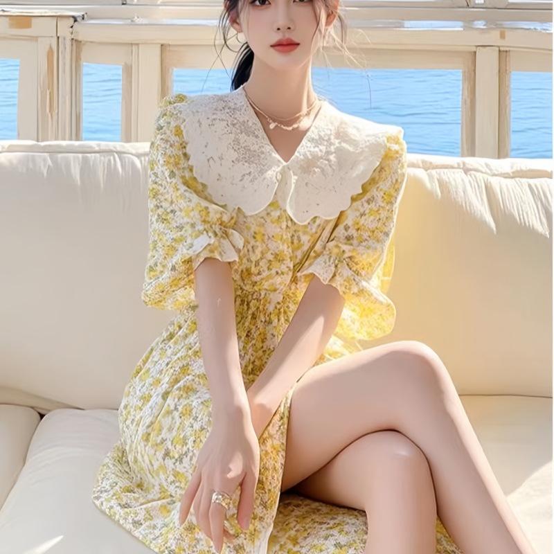 2025 Summer French Hepburn Floral Dress - Elegant, Fresh, & Chic Style for Women