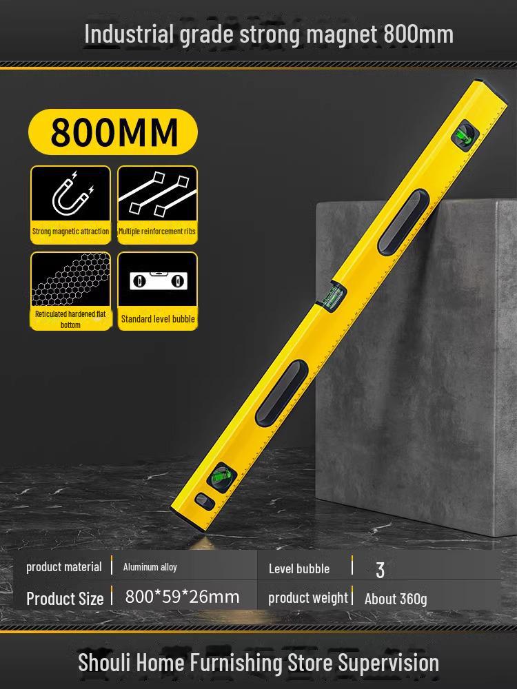 Shouli High-Precision Mini Magnetic Level - Aluminum Alloy Balance Ruler