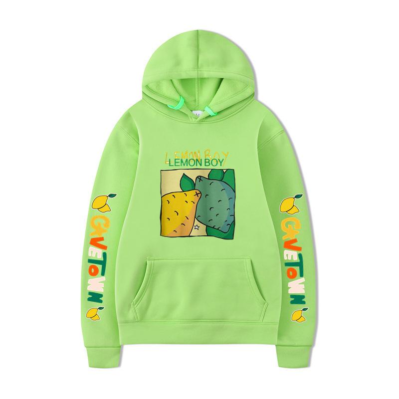Autumn Winter Fashion Casual Hoodie Lemon Boys' Letter Printed Men's Women's Loose Soft Comfortable Sports Hoodie