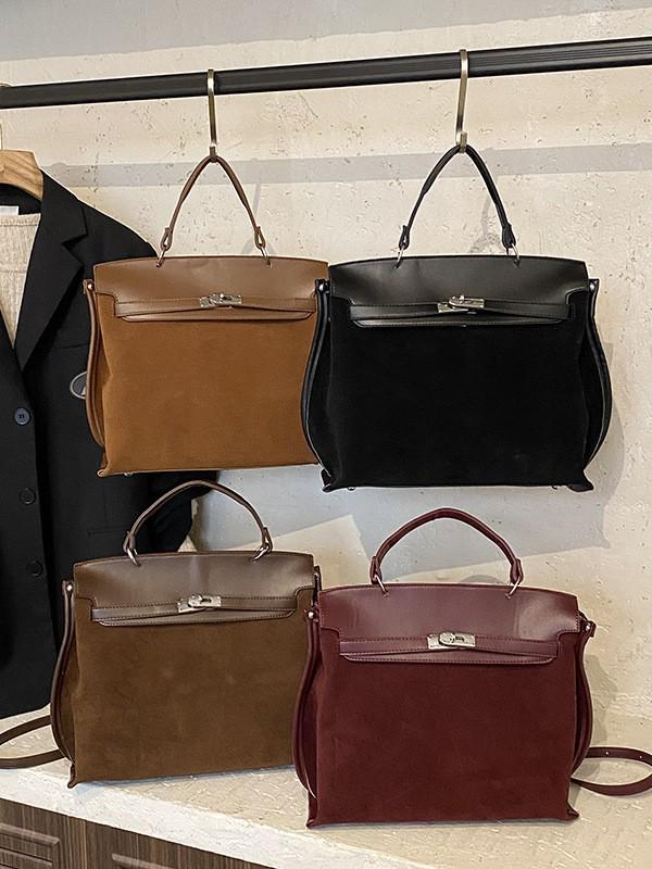 Women's Retro Frosted Leather Crossbody Handbag - Luxury Kelly Bag