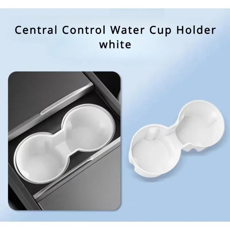 For Tesla New Model 3+ Highland 2025 Silicone Car Cup Holder Central Control Armrest Box Fixed Cup Slot Storage Beverage Holder