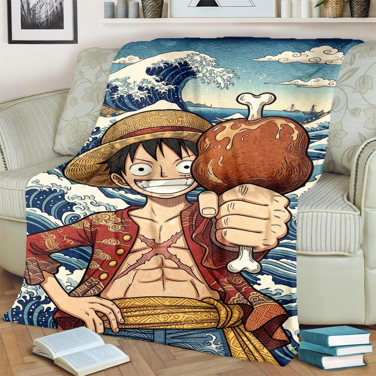 

Cozy Flannel Blanket ONE PIECE Cartoon for Bedrooms, Sofas and Travel Use 75x90cm