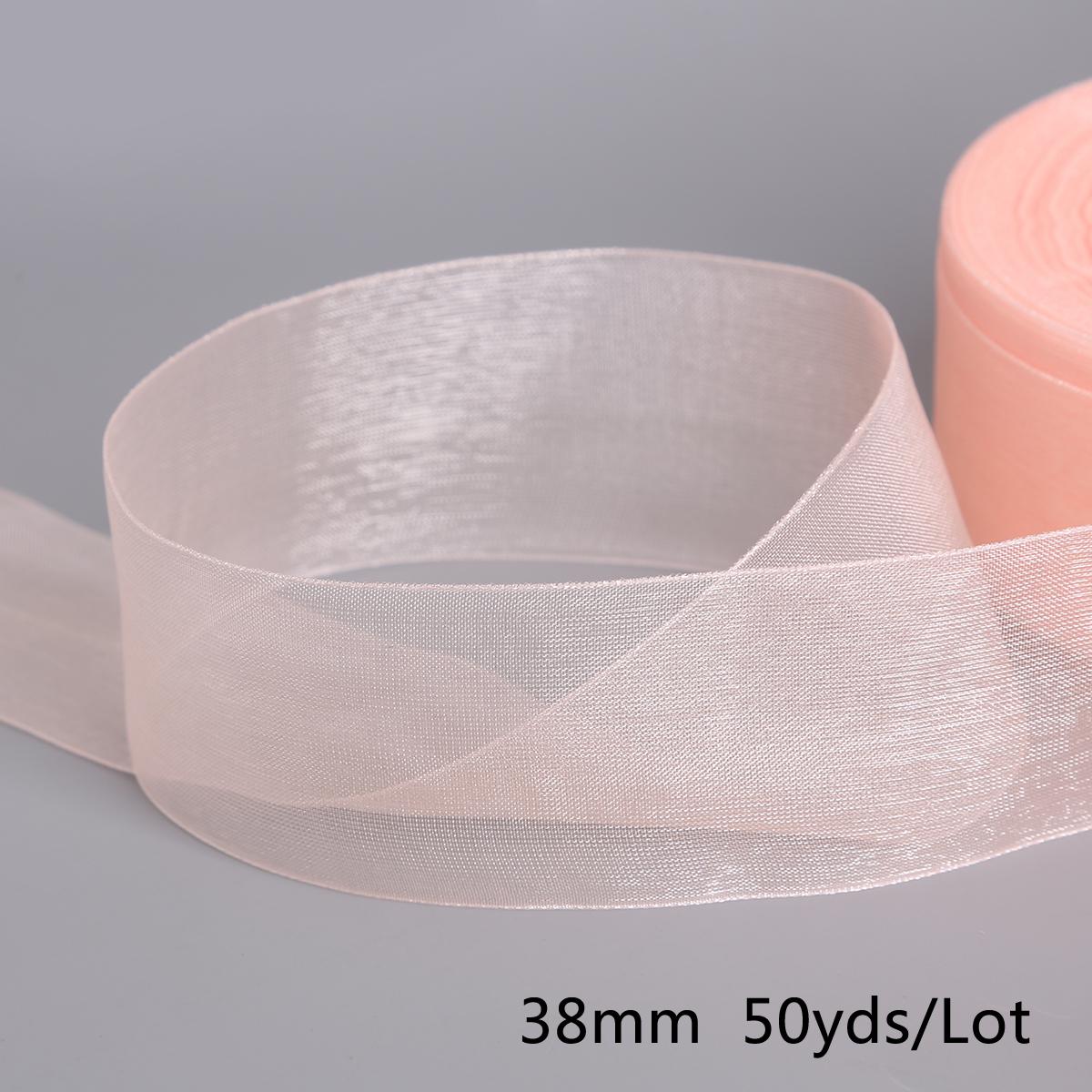 

Шелковая лента из органзы, 50 ярдов, 15 мм, 50 ярдов, рулон шифона, швейная ткань, аксессуары, подарочная упаковка для рукоделия бежевый