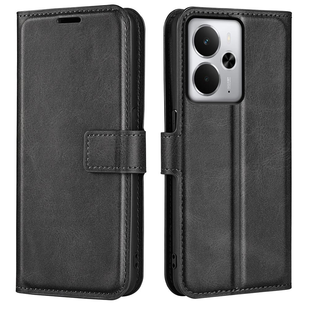 

Для Realme 14 5G Чехол-подставка Защита от царапин Текстура телячьей кожи Чехол для телефона Black