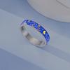 Blue Luminous Starry Night Ring Cross Infinity Love Heart Ring Original 925 Silver Valentine's Anniversary Fine Gift