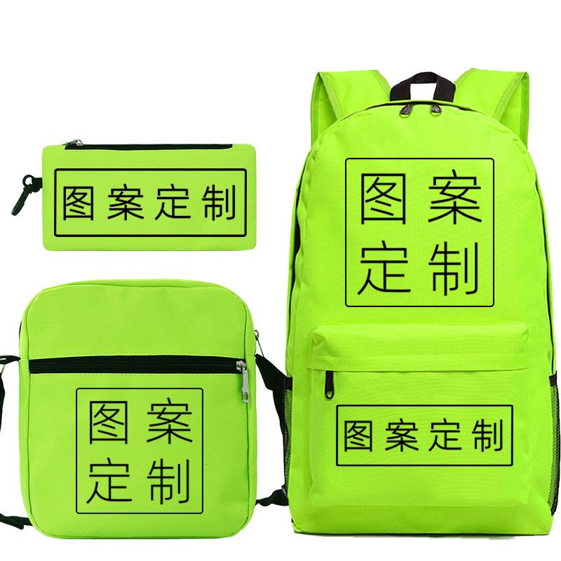 Student Schoolbag Making Oxford Cloth Backpack Shoulder Bag Pencil Bag Combination Three-Piece Set