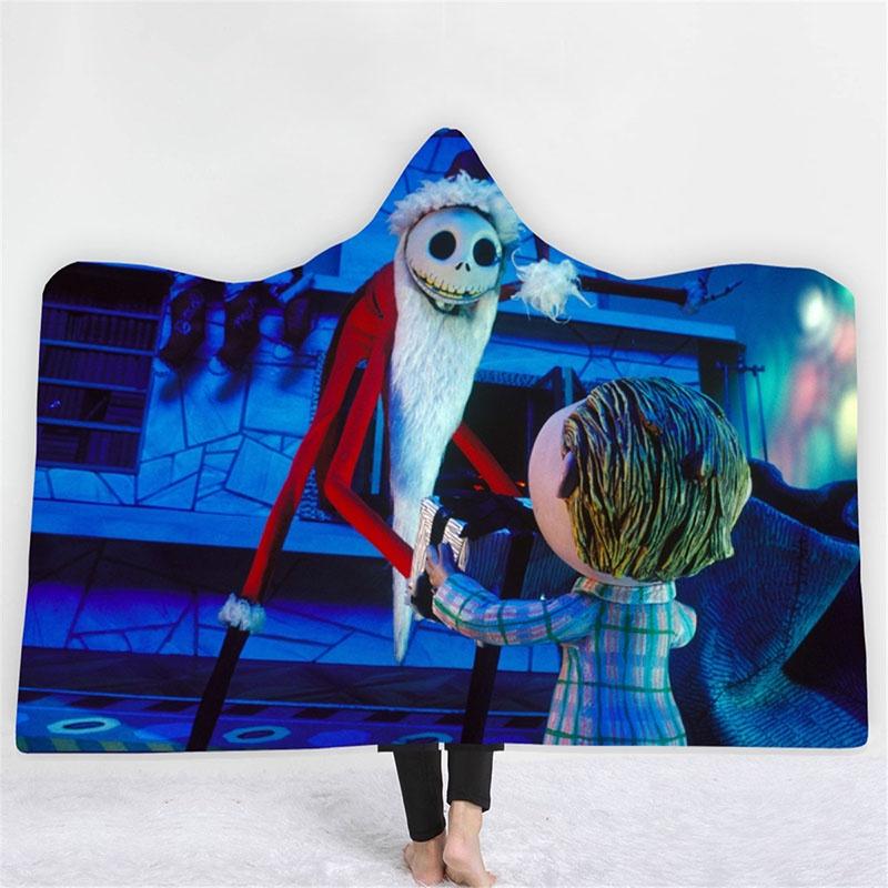 

Cozy And Soft The Nightmare Before Christmas Hooded Blanket For Ultimate Comfort Boy,130x150cm