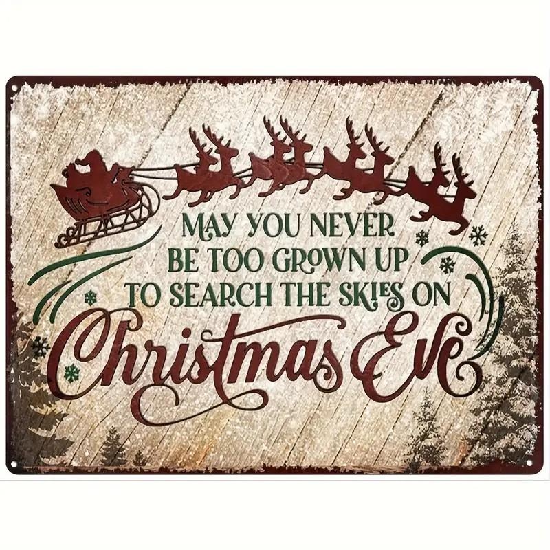 Christmas Metal Tin Signs for Wall Art Hanging Sign, Door Decoration, Xmas Tree Ornament, New Year, Home, Gift,