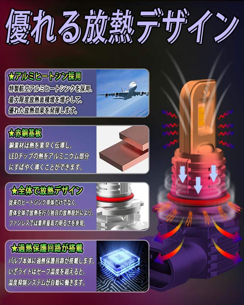 Fanless HB3 HB4 Compatible LED White New Vehicle Inspection Compatible EV Fanless Fog Japanese Instruction Warranty Ultimate DesignFeison (9005)