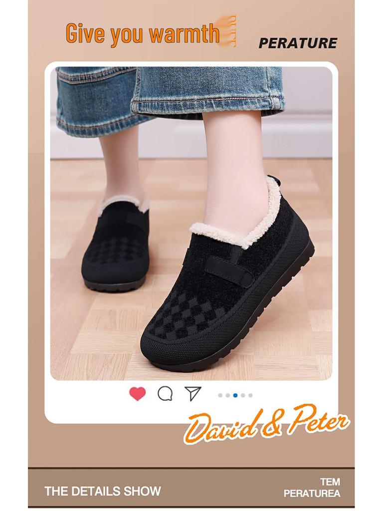 Women's Fashion Snow Boots, Warm Ankle Boots with Soft Soles, Velvet-Lined, Cold-Proof, Thick Cotton, Comfortable Footwear.