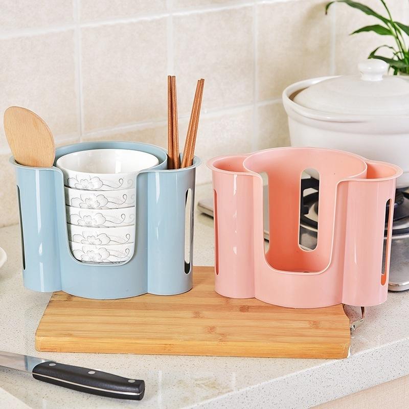 1PCS/Plastic Dish Rack Placeware Storage Box Kitchen Supplies Countertop Spoon Rack Drain Rack Stora