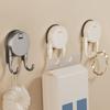 2Pcs Non-Marking Suction Cup Hooks Waterproof Kitchen Storage Hooks  Bathroom