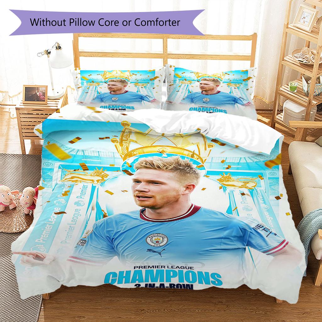KDB Midfield Legend Bedding Quilt Set Quilt Cover Pillowcase Home Decoration Birthday Gift (1 * duvet cover + 2 * pillowcase, without core)