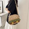 Korean Version of Cute Burger Canvas Shoulder Bag 2025 New Personalized Cartoon Backpack Girl Heart Messenger Bag Gift