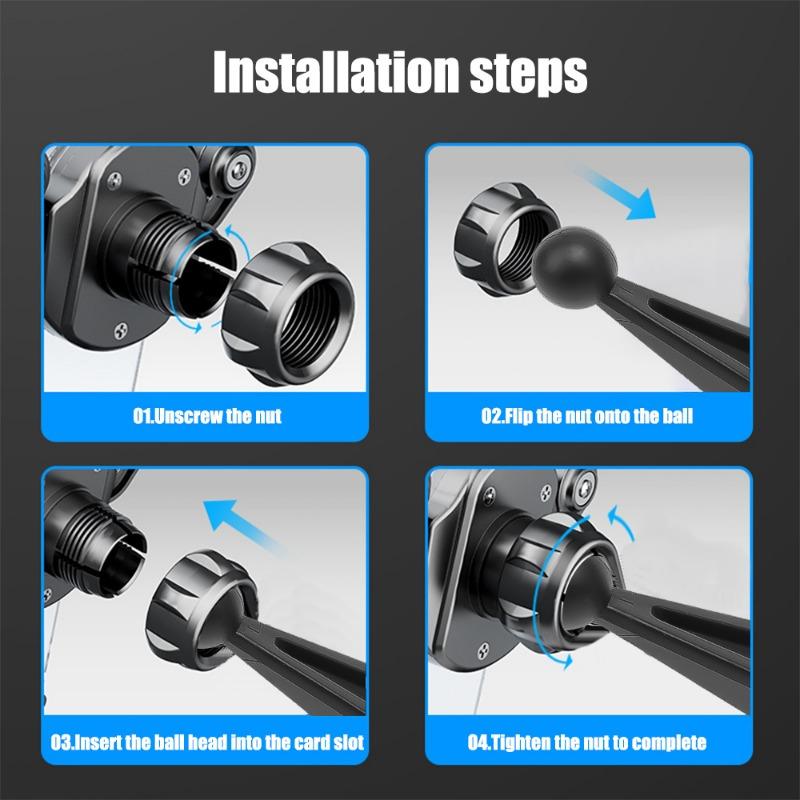 17mm Ball Head Holder Car Phone Holder Self Adhesive Dashboard Mount Windshield Navigation Bracket Mobile Phone Stand