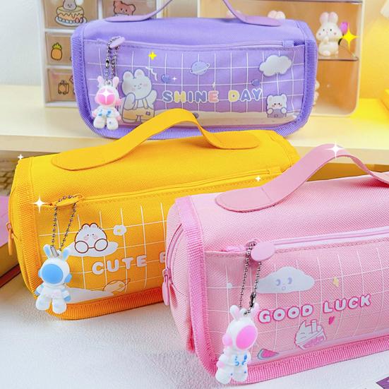 Pencil Case Portable Multifunctional Zipper Pencil Bag Large Capacity Stationery Bag for School Home
