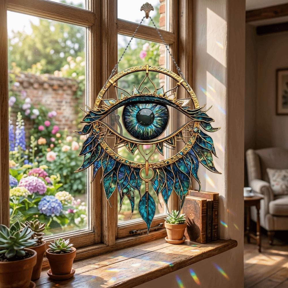 Eye Shape Evil Eye Decoration 2D Flat Hanging Pendant Wall Decoration Sun Catcher  Garden Decor