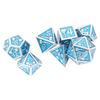 7pcs Polyhedral Dice Set Clear Number Metal Glossy Odorless Table Board Game Dice for Role Playing