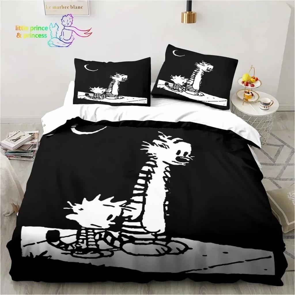Cartoon Calvin Hobbes 3D Print Bedding Set Single Twin Full Queen King Size Bed Set Adult Kid Bedroom Bedding Gift